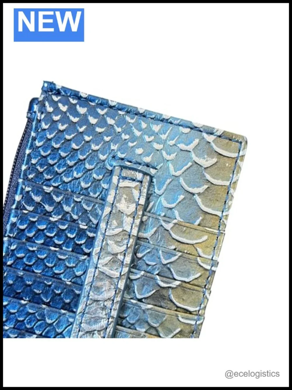 Genuine Leather Credit Card Wallet with ID Window and 10 Slots